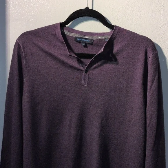 Patrick Assaraf M Extra Fine Merino Wool Eggplant - Picture 7 of 10